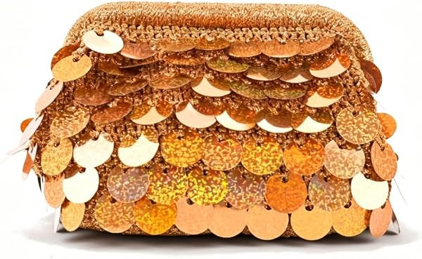 CUXVA Sequin Beaded Purse Handwoven Crochet Bag Sequin Evening Clutch Handbags for Summer Beach V... | Amazon (US)