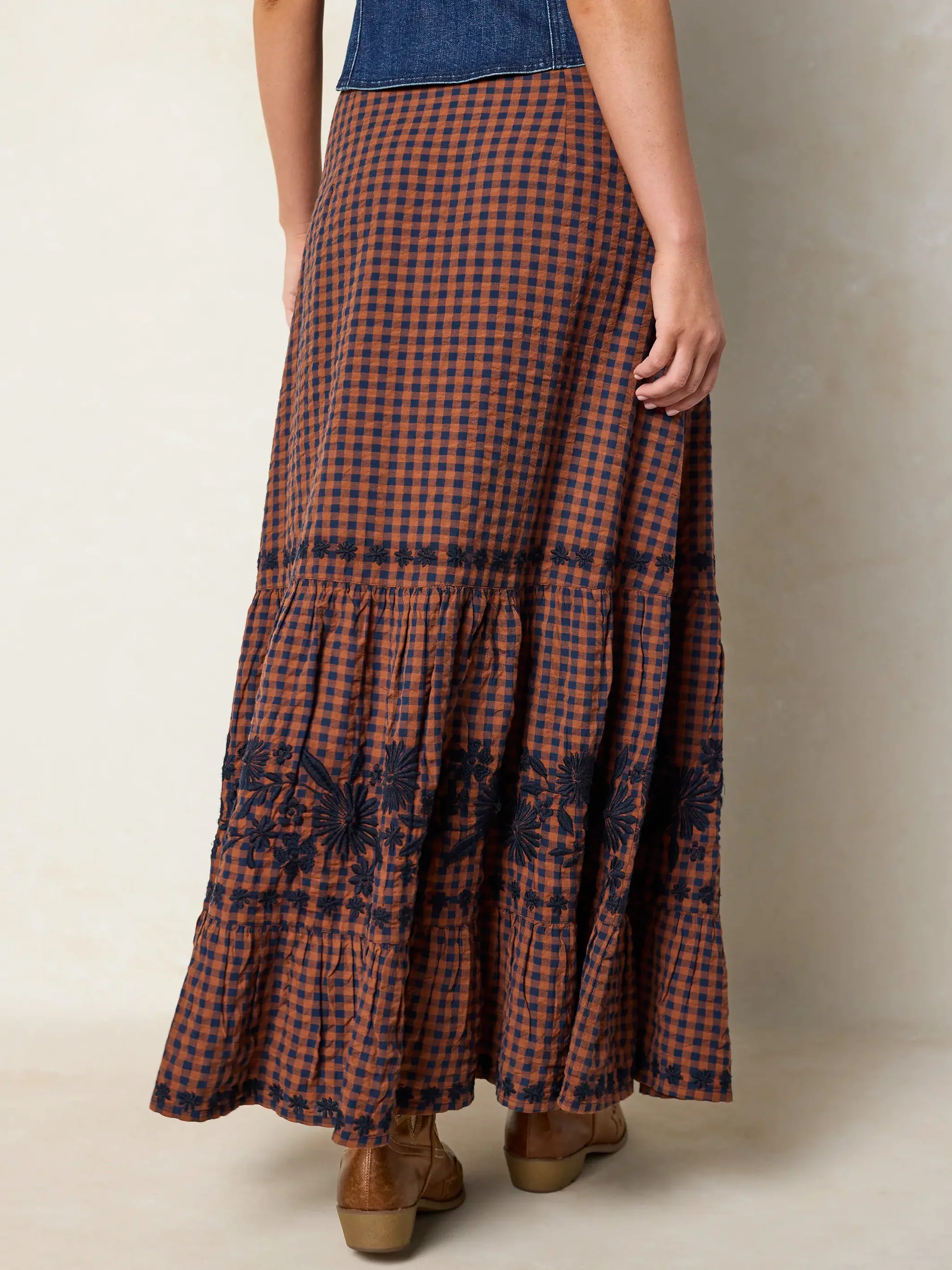 Free Fallin' Embroidered Cotton Maxi Skirt | Natural Life
