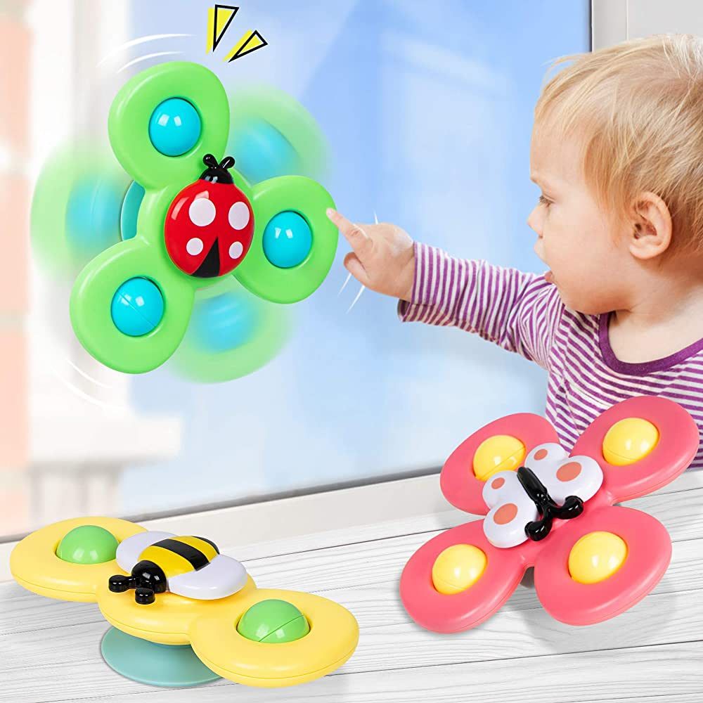 NARRIO Travel Toys for 1 Year Old Boy Gifts, Suction Cup Spinner Infant Baby Toys 12-18 Months, F... | Amazon (US)