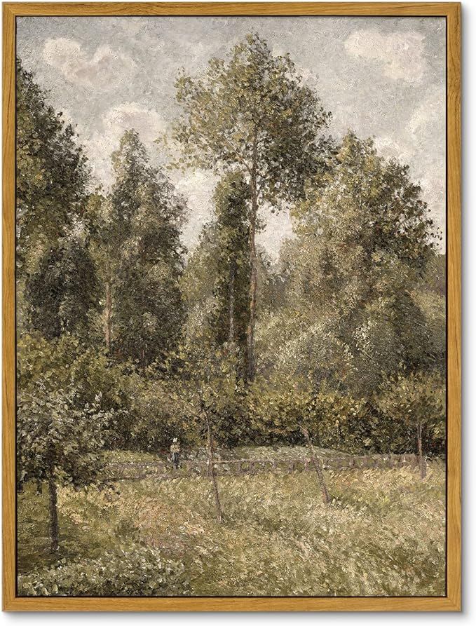 InSimSea Framed Canvas Prints Art Vintage Decor, Room Decor Classical Artwork Poplars, Éragny by... | Amazon (US)