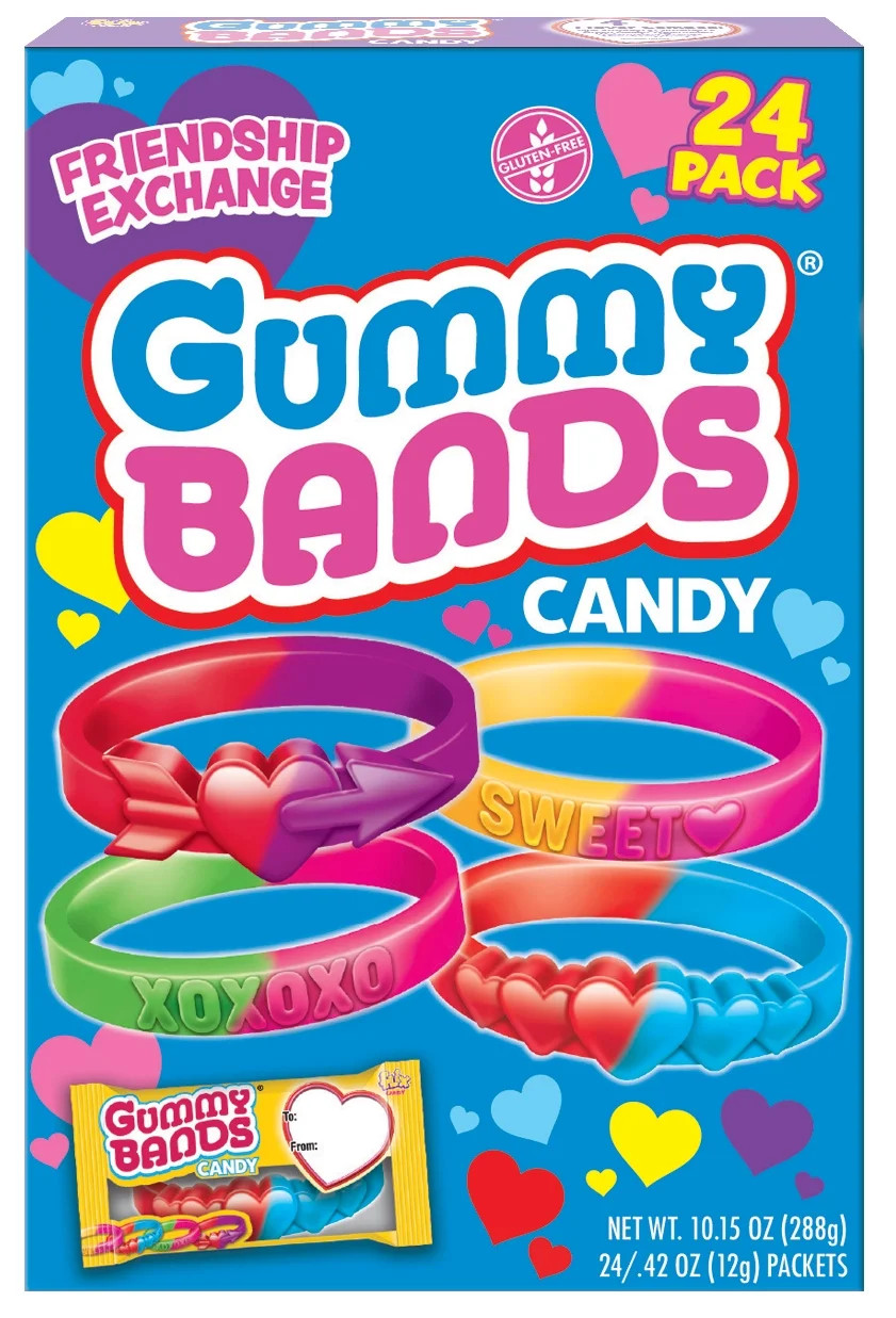 Valentine's Day Gummy Bands 24 count Box - Nut-Free & Gluten-Free Candy | Walmart (US)