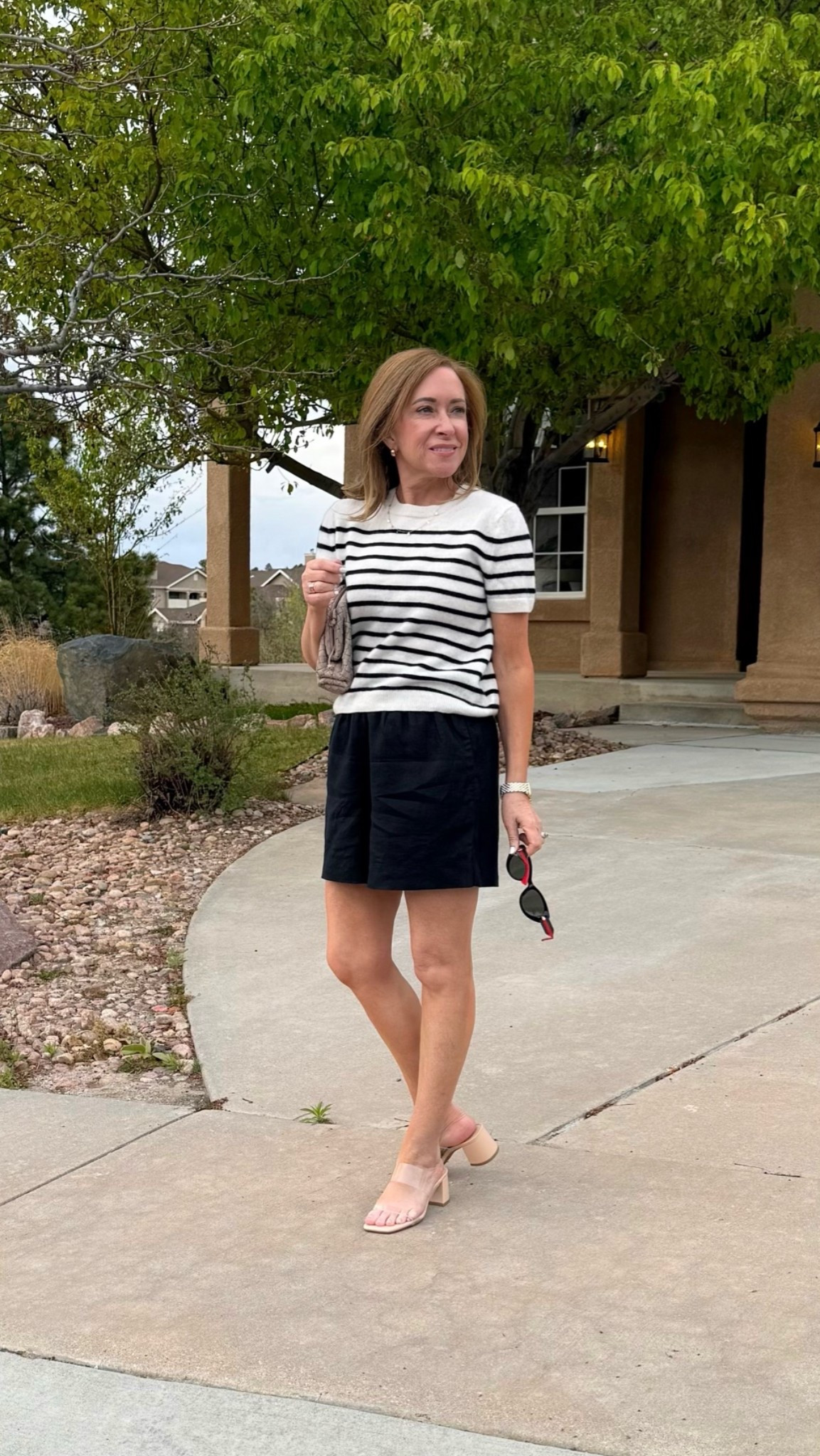 Linen shorts for that easy, relaxed feel + a cashmere tee for softness and polish, it’s the perfect balance of casual and elevated. Pieces like these make getting dressed feel simple, but still put-together ✨
@quince
#quincepartner

#LTKootd #LTKOver40 #LTKPetite