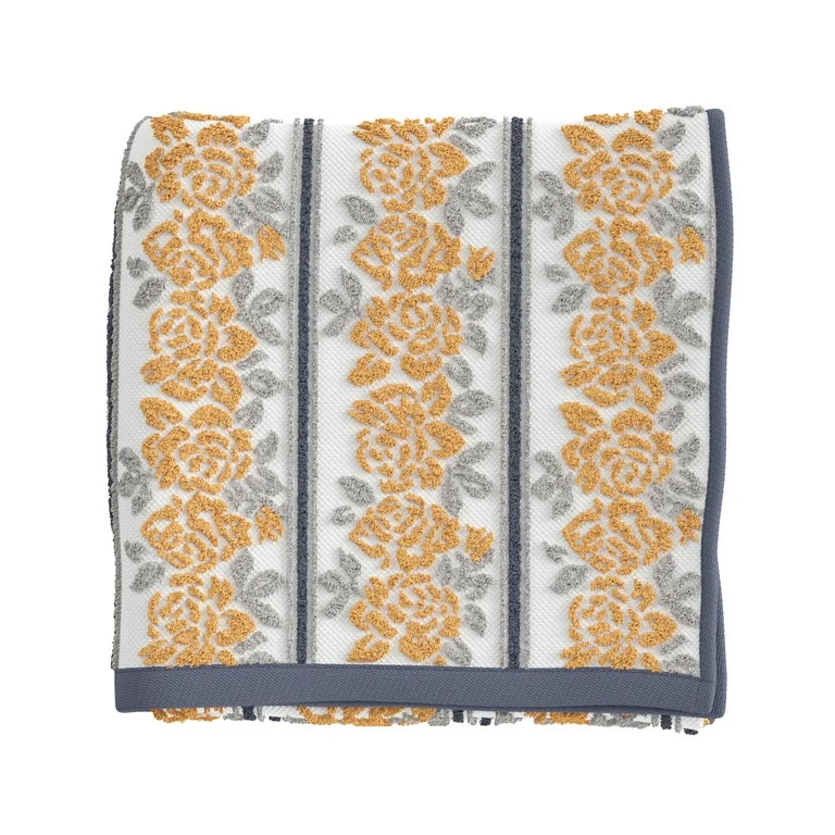 Beautiful by Drew Barrymore Wallpaper Bath Towel, Soft 100% Cotton, Amber Yellow | Walmart (US)
