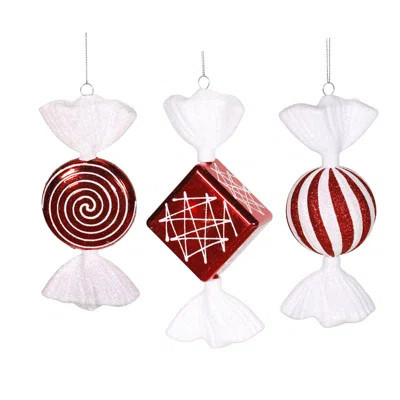 3 Piece Peppermint Christmas Holiday Shaped Ornament Set | Wayfair North America