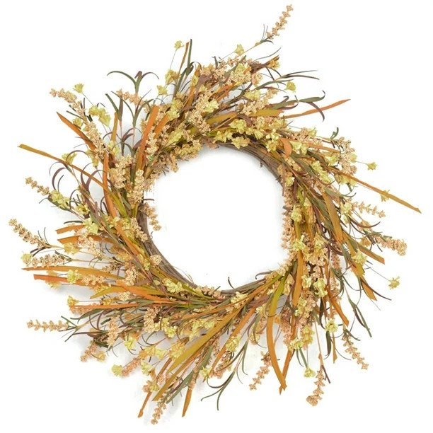 20In Fall Wreath Front Door Wreath Grain Wreath Harvest Gold Wheats Ears Circle Garland Autumn Wr... | Walmart (US)