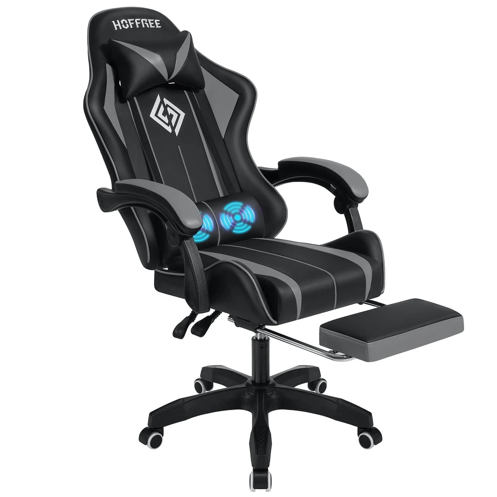 Hoffree Gaming Chair Massage Game Chair with Footrest and Massage Lumbar Support Ergonomic Comput... | Walmart (US)