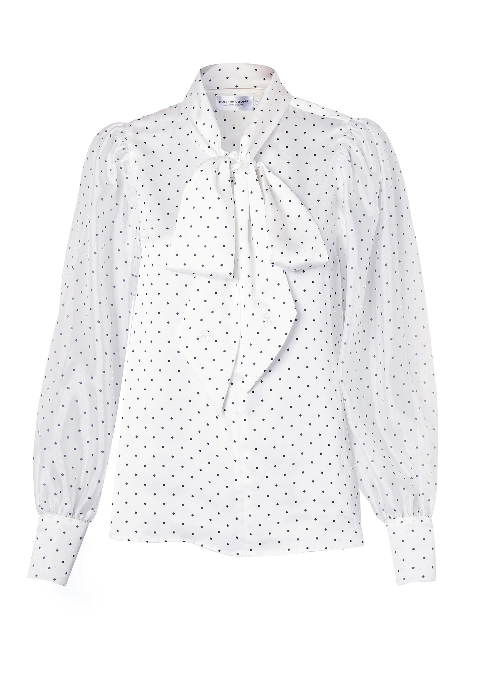 Ariella Blouse (White Polka Dot) | Holland Cooper