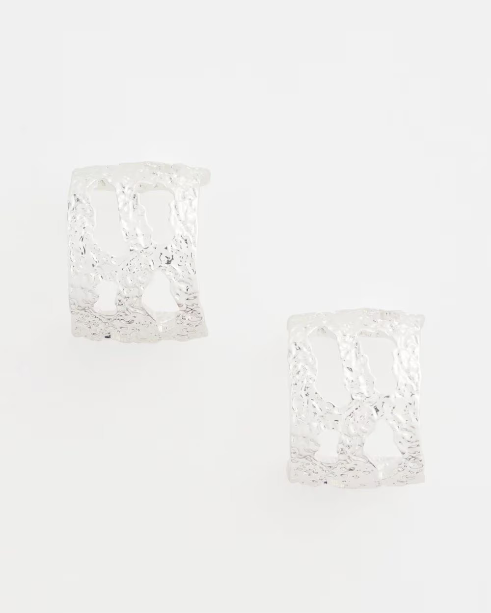 No Droop® Cutout Silvertone Hoop Earrings | Chico's
