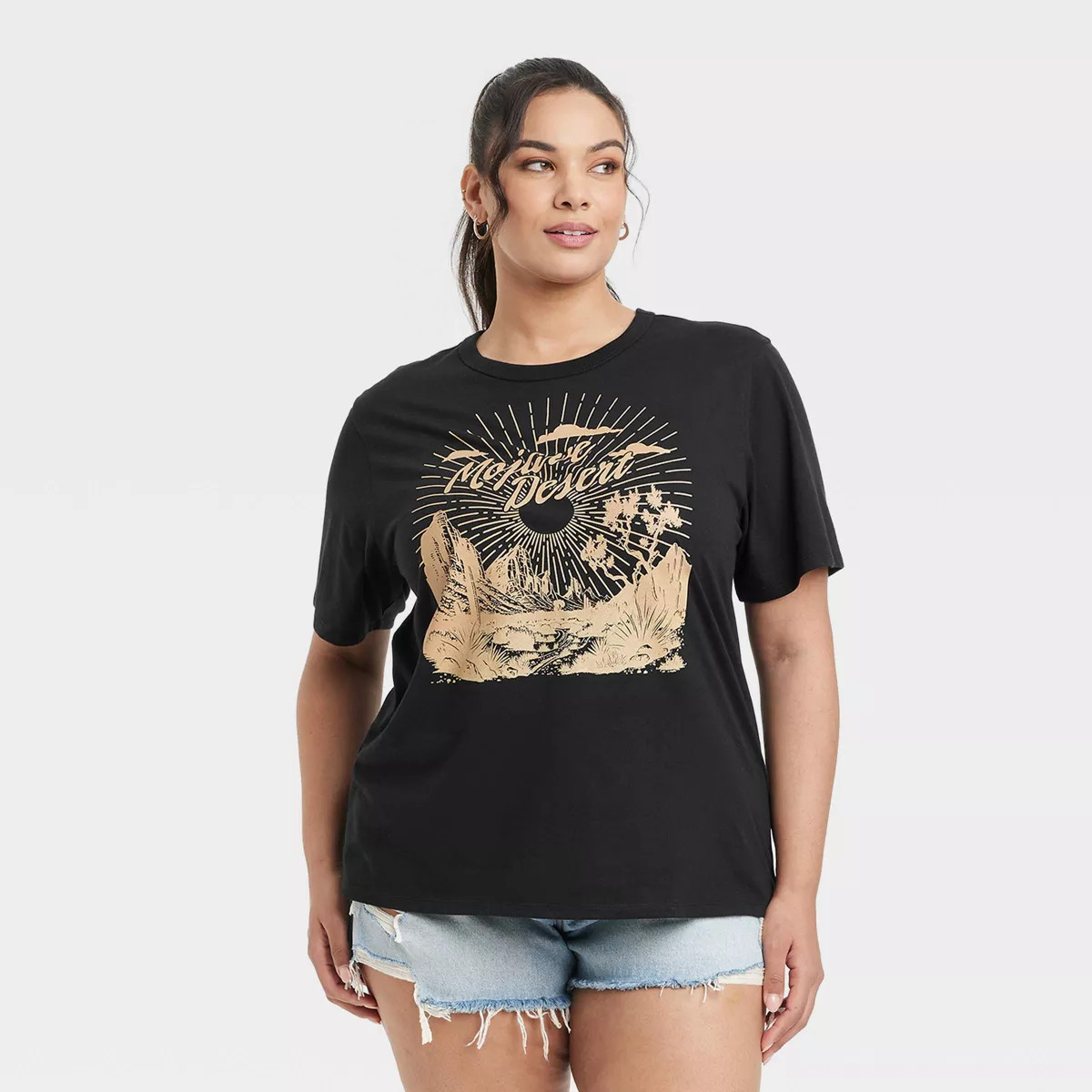 Women's Mojave Desert Short Sleeve Graphic T-Shirt - Black | Target