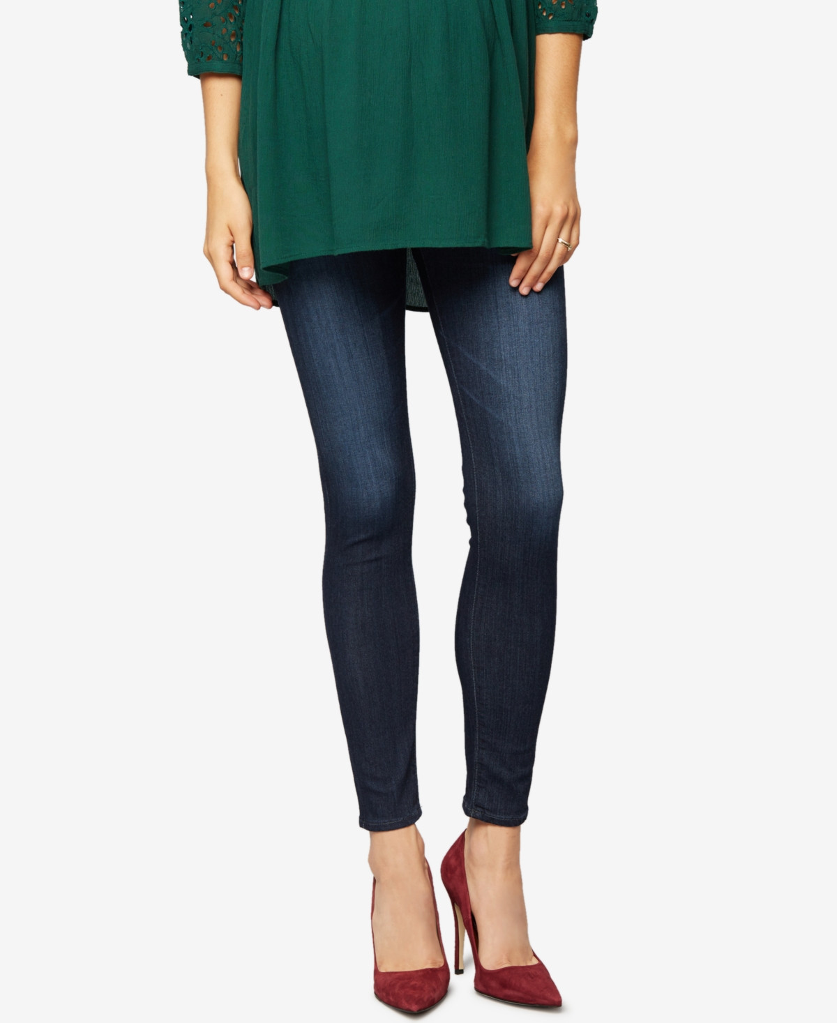 Ag Jeans Coal Dark Wash Maternity Skinny Jeans | Macys (US)