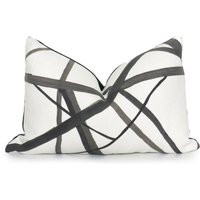 Channels Pillow Cover - Kelly Wearstler Lumbar Ebony Black & Off-White Geometric Neutral | Etsy (US)