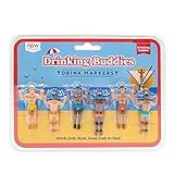 NPW Classic Themed Reuseable Glass Drink Markers, 6, Clear and Multi color | Amazon (US)