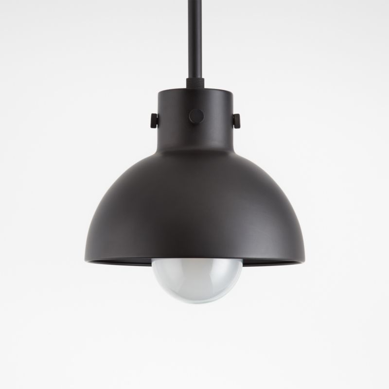 Dakota Black Pendant Light with Small Black Dome | Crate & Barrel | Crate & Barrel