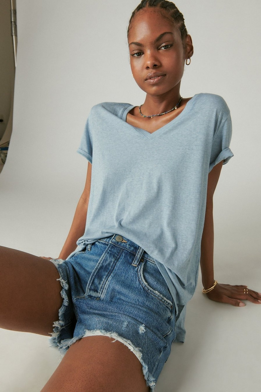 pleated high rise mom short | Lucky Brand