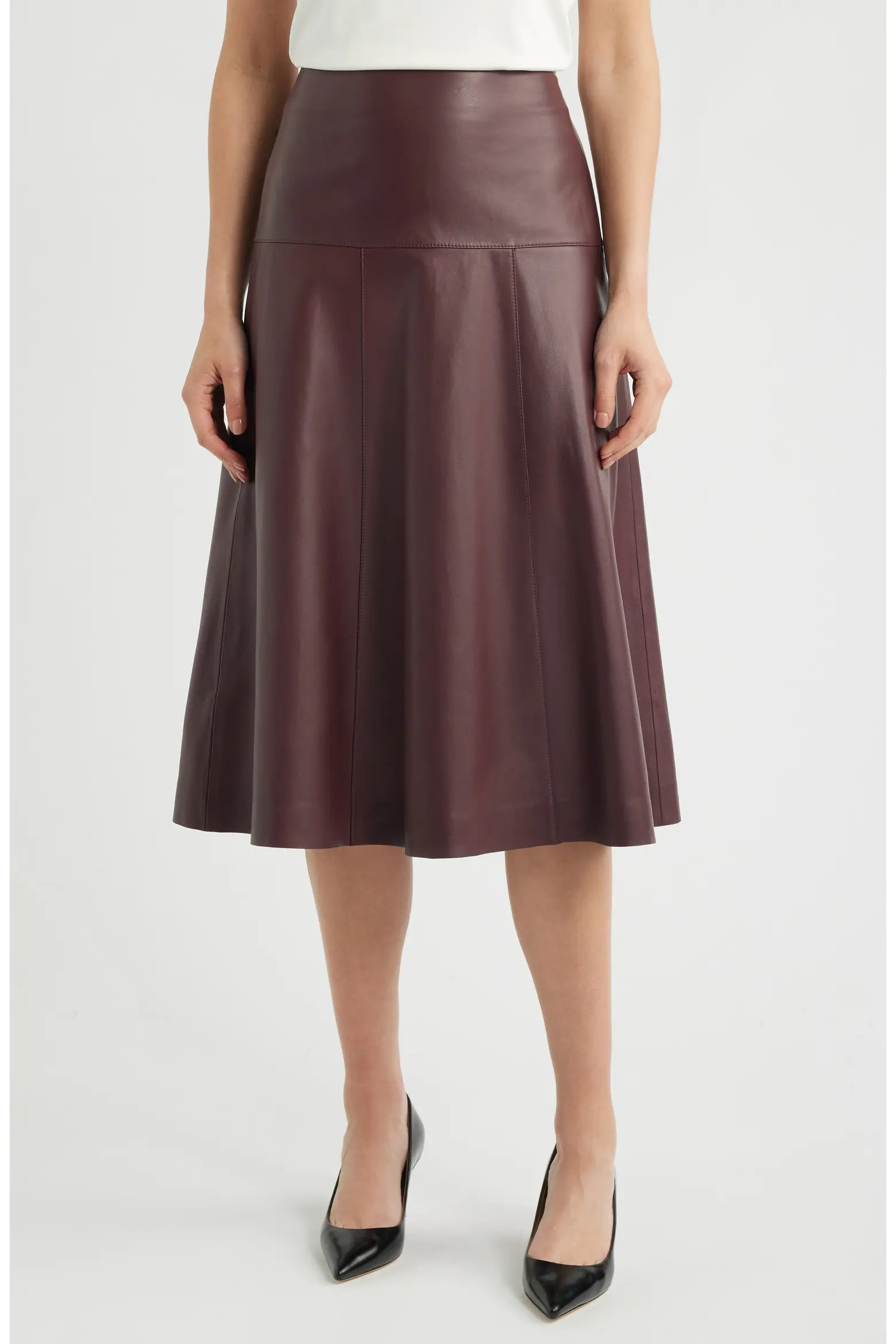 Sevani A-Line Leather Midi Skirt (Women) | Nordstrom | Nordstrom