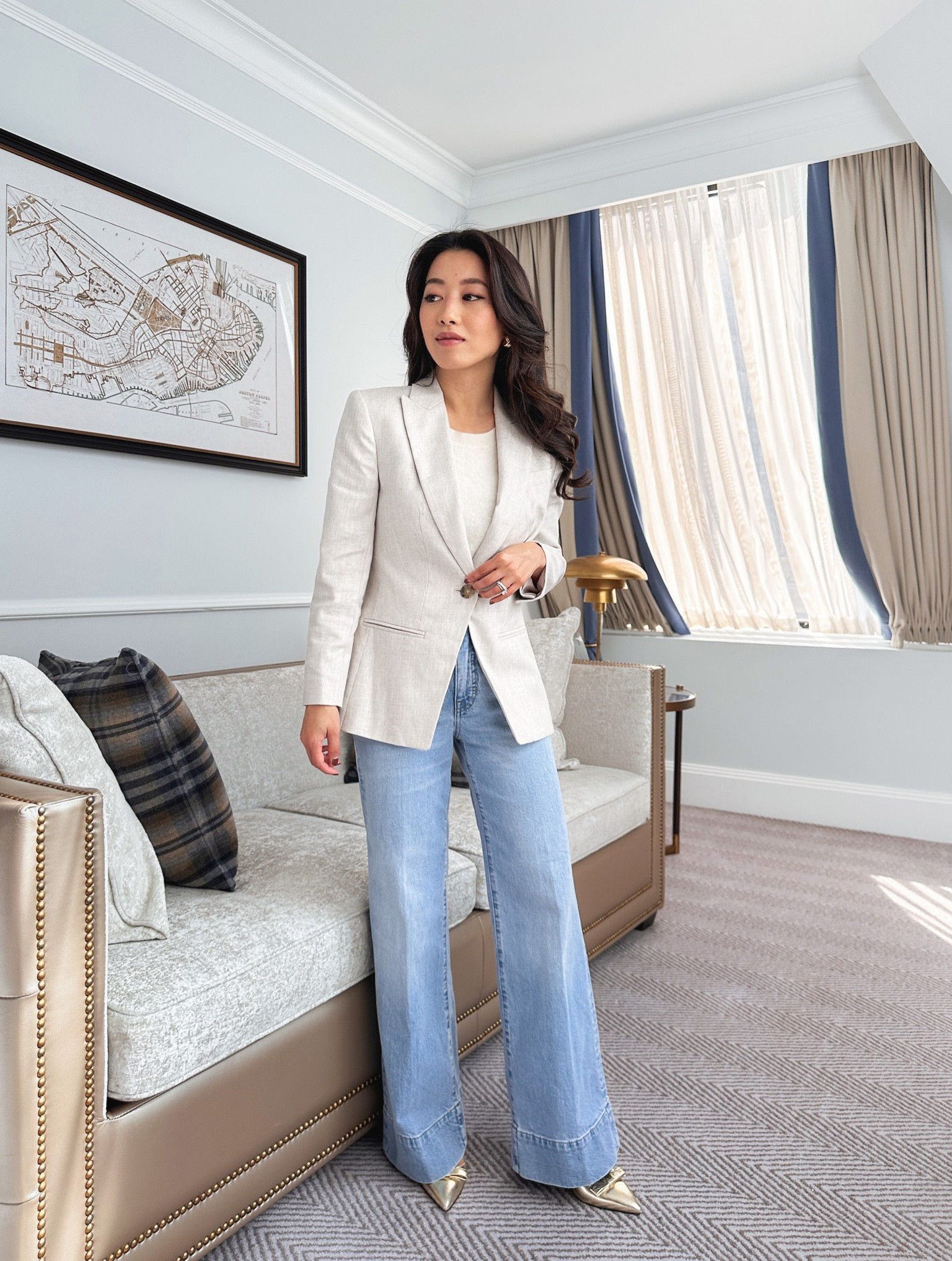 Denim sale includes my favorite Jcrew trouser jeans (low in petite sizes unfortunately) and cropped slim wide jeans, linked under similar.

I always go 1 size down in the trouser jeans! And take my usual size in the slim wide jeans.

• linked 2 colors: high-rise denim trouser jean in sz 23 petite. This exact wash is low in stock but this cut also comes in white which is fully stocked 

•Alexandra linen blazer sz 0 petite - great quality, very nicely tailored, fitted and shapely. 

Neutral pairs well with lots of items including workwear and denim. I sized up, and a 0P is still gently fitted on me. Jcrew petite jackets are cut a little shorter in the 

• brushed cashmere tank xxs. A luxe staple and petite friendly!

•Criss Cross stud earrings 

•Collette bow pumps 5H

@jcrew #injcrew #ad

#LTKSeasonal #LTKWorkwear #LTKPetite