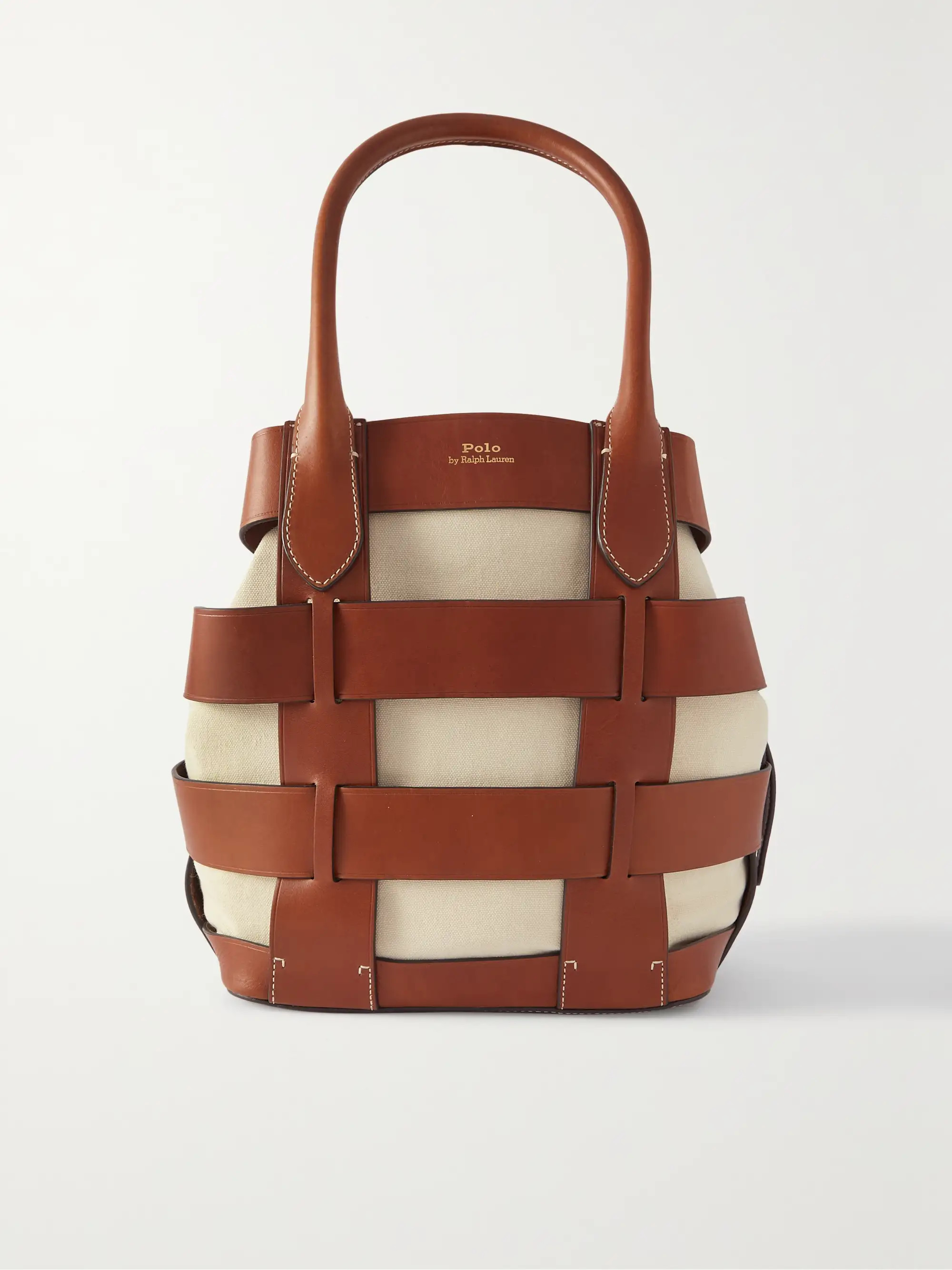 Bellport medium leather and canvas tote | NET-A-PORTER (US)