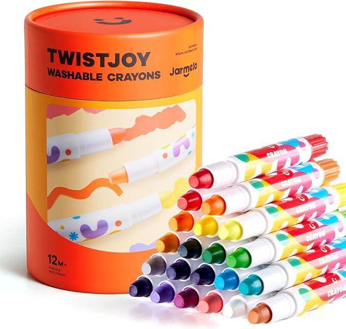 Jar Melo Jumbo Crayons for Toddlers, 24 Colors TwistJoy Non Toxic Washable Crayon, Easy to Hold L... | Amazon (US)