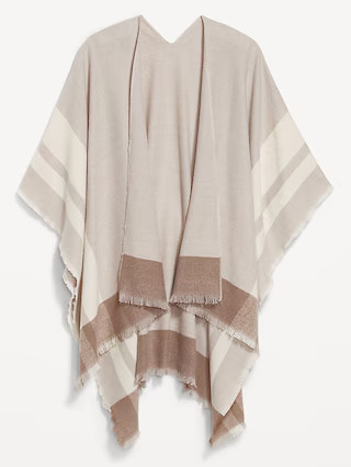 Flannel Fringe Poncho | Old Navy (US)