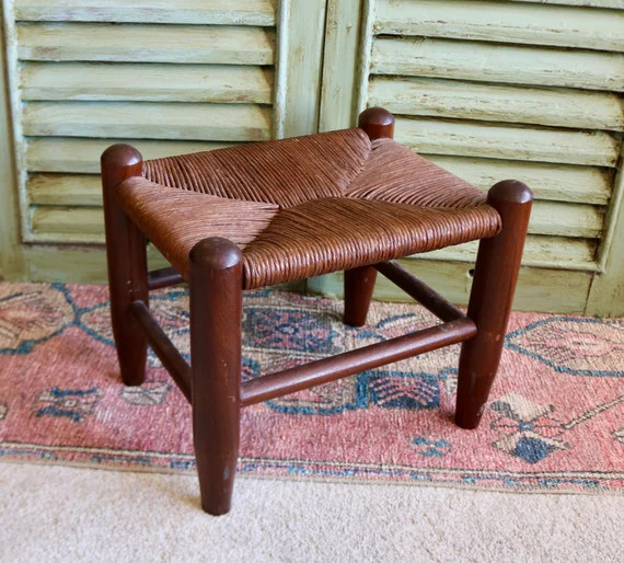 Vintage Primitive Woven Bench With Wood Frame Farmhouse Style | Etsy | Etsy (US)