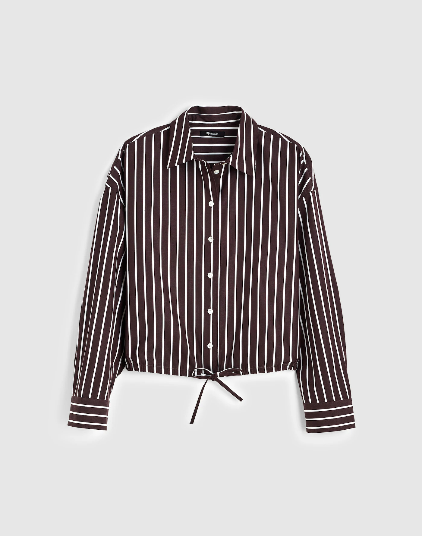 Drawstring Button-Up Shirt in Poplin | Madewell