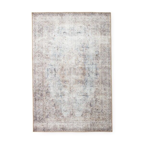 Traditional Distressed Grey/ Slate Printed Rug (8'4 x 11'6) - 8'4" x 11'6" | Bed Bath & Beyond