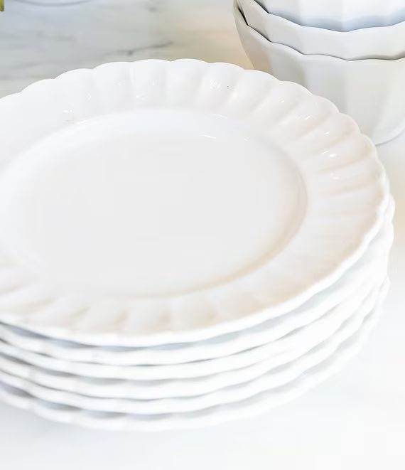 x Mrs. Southern Social Hollis Scallop Glazed Dinner Plate | Dillards