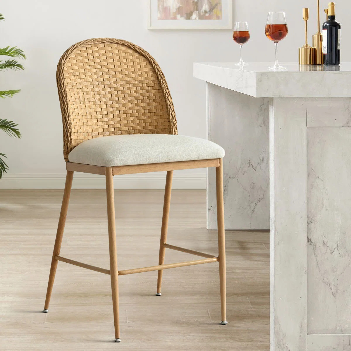 Coastal 25.5" Rattan Counter Stool | Wayfair North America