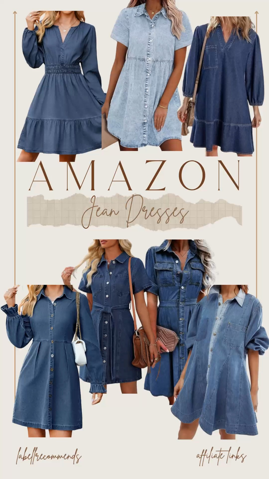On trend fashion for fall 2025-Jean Dresses. My affordable picks from Amazon including both long and short sleeved jean dresses. 

#amazonfashion #jeandresses #fallfashion #dresses

Fall trends for fashion, Jean dresses, short sleeve jean dresses, long sleeve jean dresses, light blue denim dresses, dark blue denim dresses



#LTKFindsUnder50