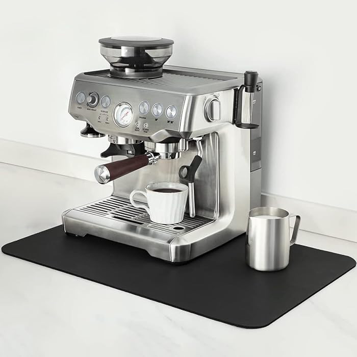 Mimore Coffee Mat - 12x19 Inch Black Countertop Mat - Absorbent, Hides Stains, Rubber Backed - Di... | Amazon (US)