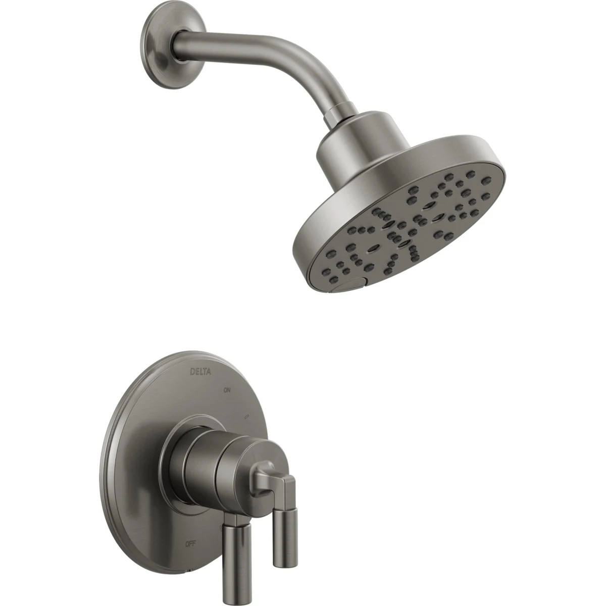 Delta T17248-KS Black Stainless Bowery Monitor 17 Series Dual Function Pressure Balanced Shower O... | Build.com, Inc.