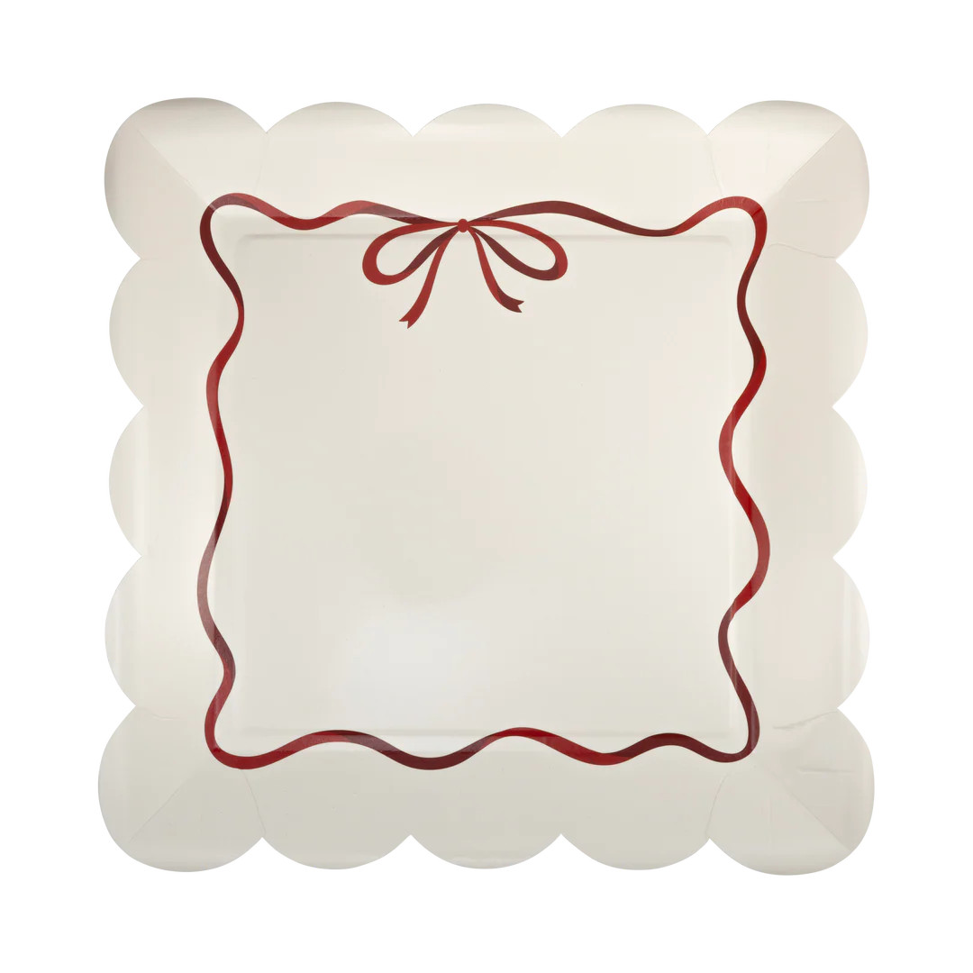 Red Bow Border 10" Plate | My Mind's Eye