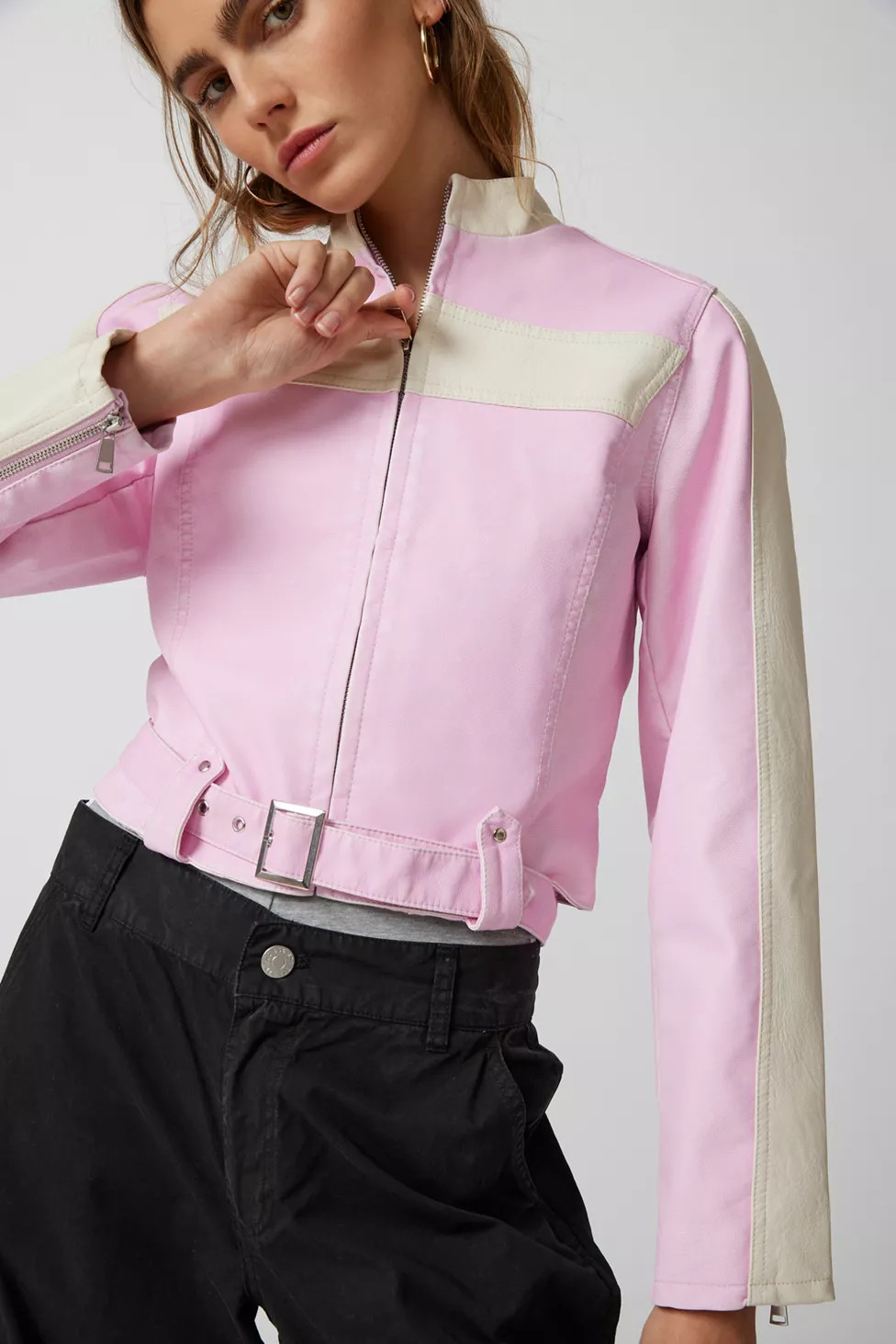 UO Jordan Faux Leather Moto Jacket | Urban Outfitters (US and RoW)