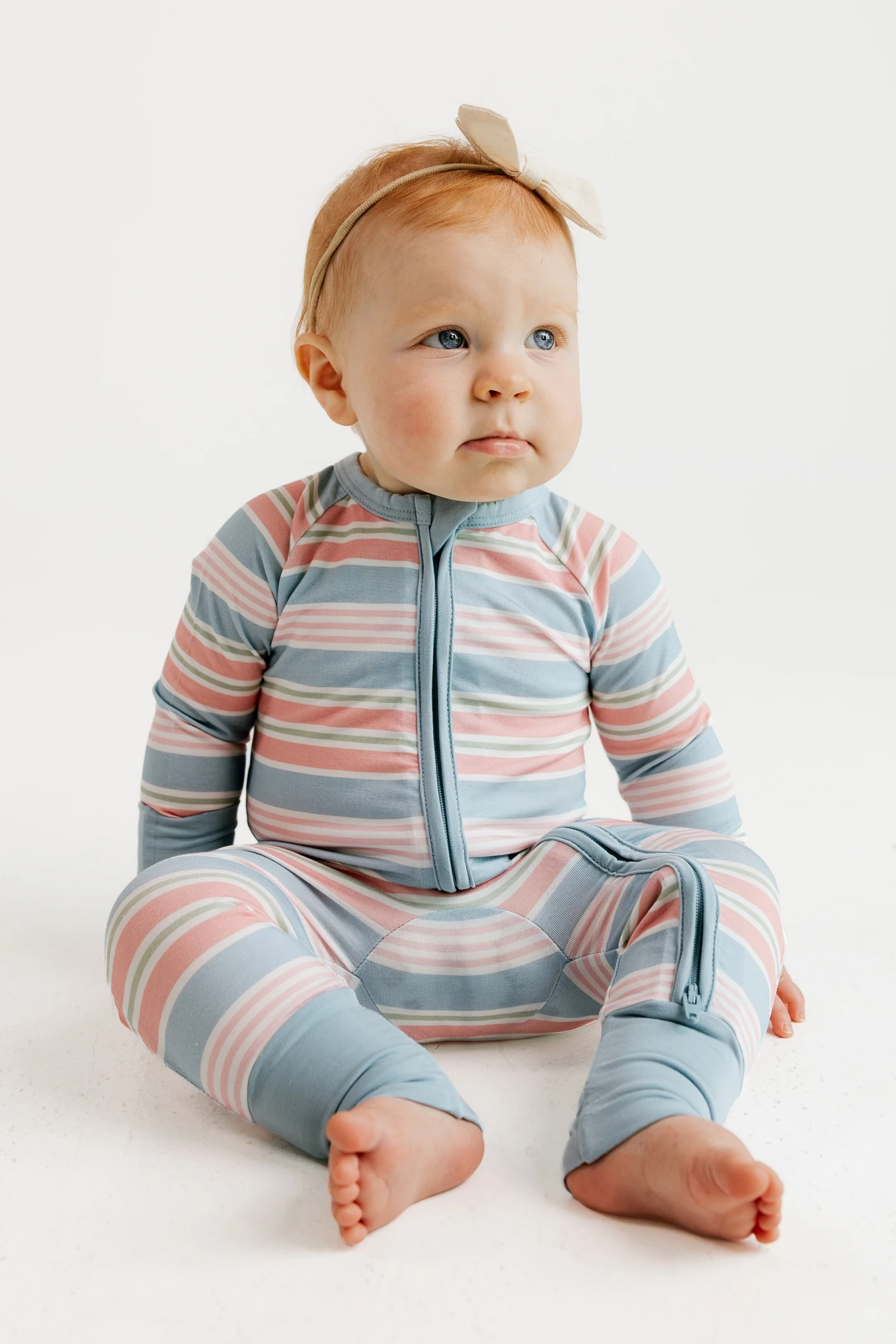 Sadie Stripes Zipper Romper | In My Jammers