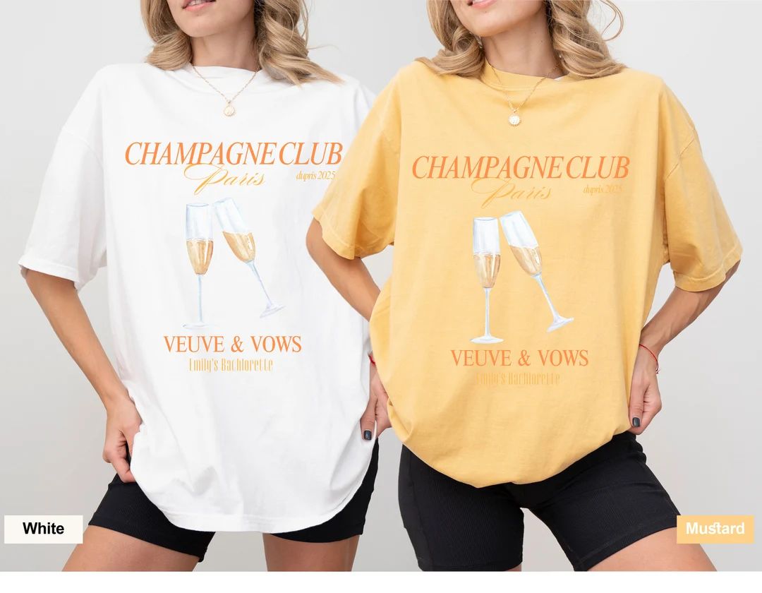 veuve and vows bach party aesthetic champagne bridesmaid shirt custom bachelorette shirt bubbly e... | Etsy (US)