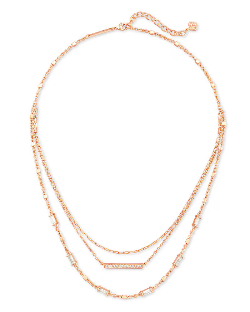 Addison Triple Strand Necklace in Rose Gold | Kendra Scott