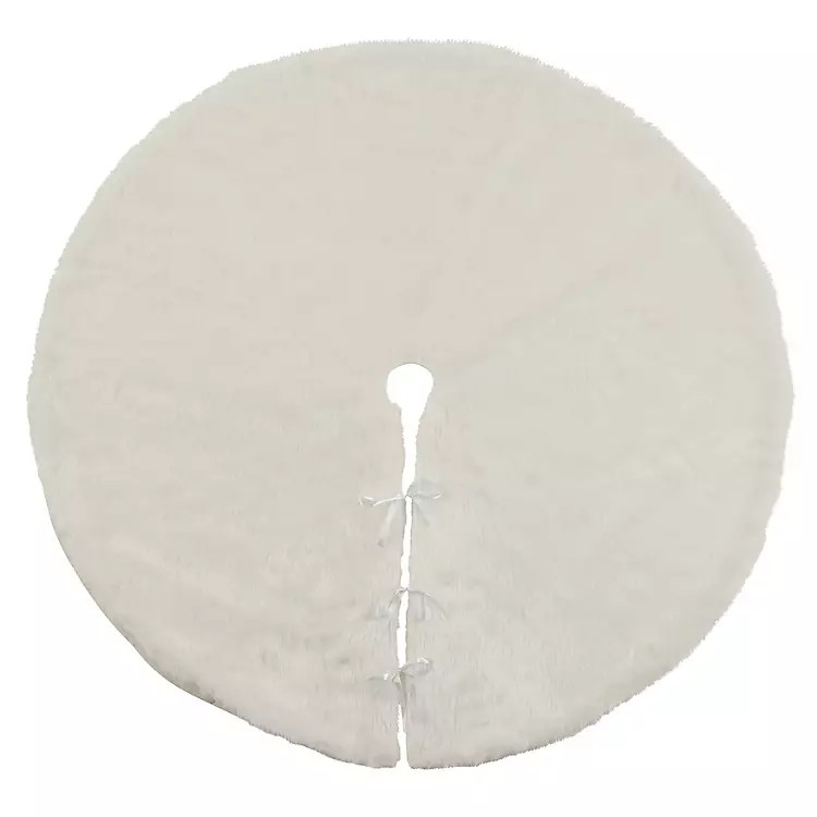 White Snow Fur Tree Skirt | Kirklands Home | Kirklands