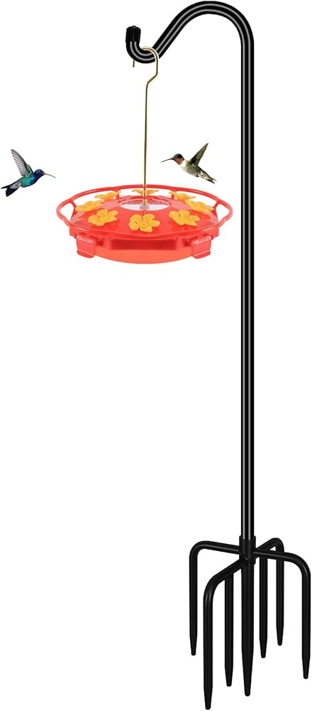 FEED GARDEN 76'' Bird Feeder Pole, Heavy Duty Shepherds Hooks for Outdoor with 7-Prong Base, Adju... | Amazon (US)