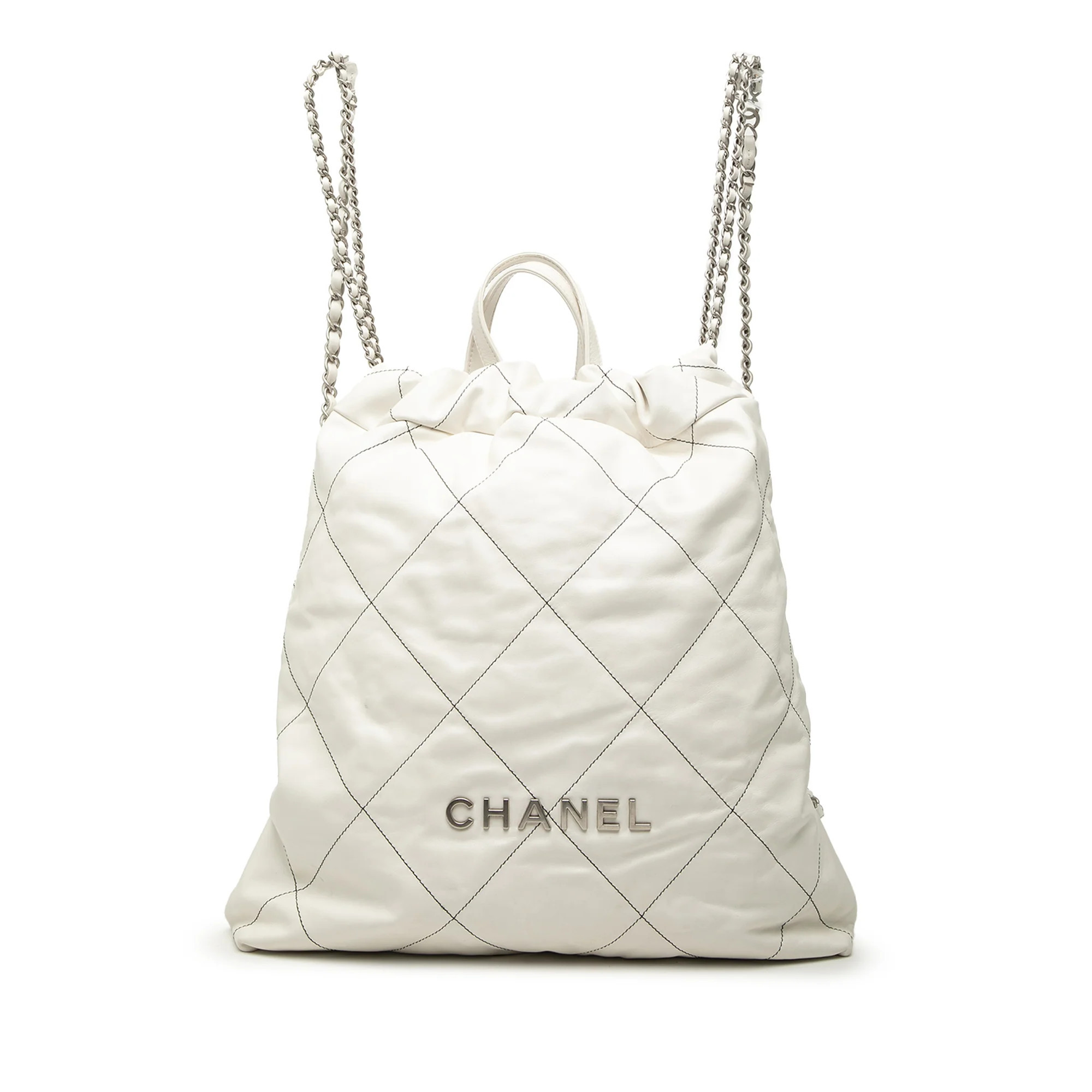 Large Quilted Shiny Calfskin 22 Backpack | Italist.com US