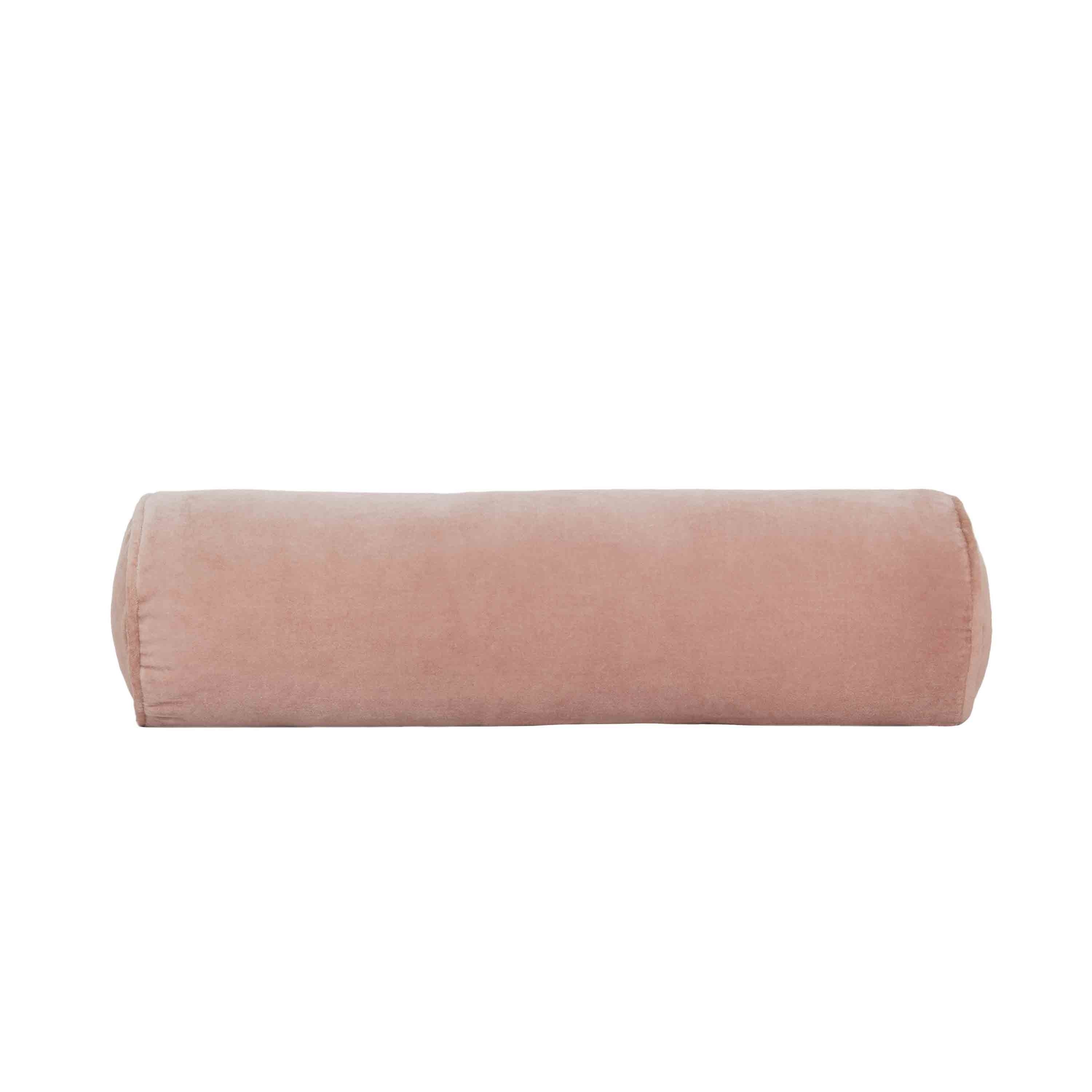 Sabine Velvet Bolster Pillow, Rosewater | Lulu and Georgia 