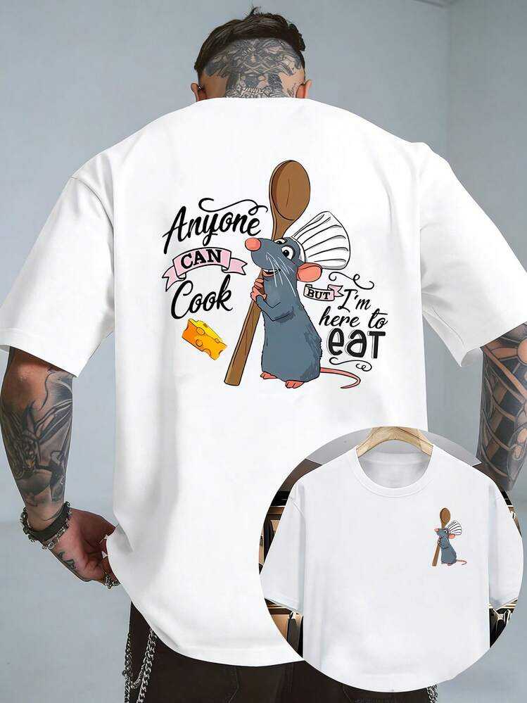 Men'S Short-Sleeve Shirt Featuring A Disney Collaboration With A Ratatouille Print. This High-Qua... | SHEIN