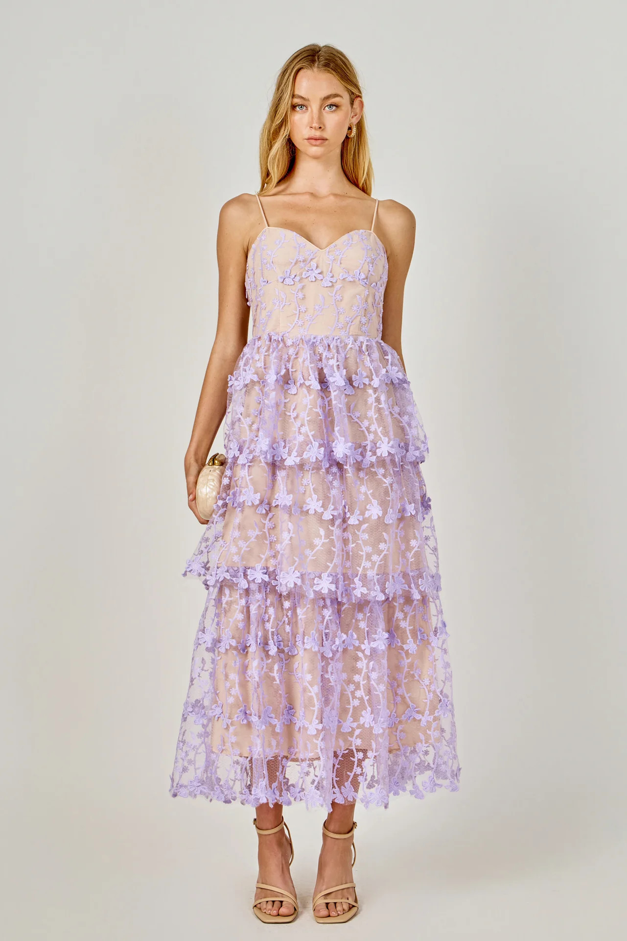 Crochet Layered Midi Dress | Endless Rose