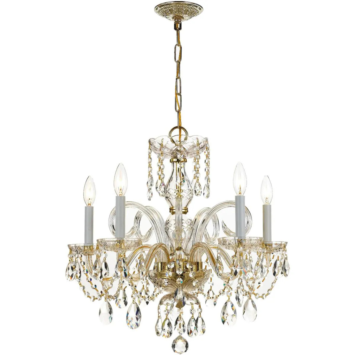 Crystorama Traditional Crystal 5 -Light Gold Metal Chandelier one_size | 1005-PB-CL-SAQ | Lowe's