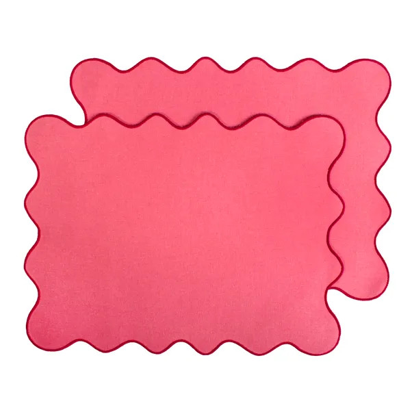 Set of 2 Pink Scalloped Edge Placemats | Dunelm (migrated)
