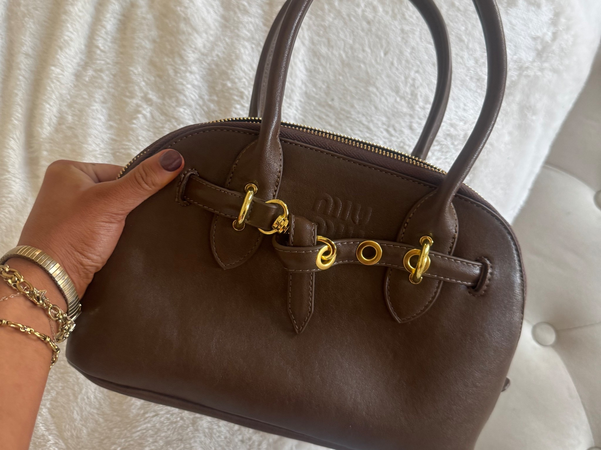 "color 10” miu miu small tote adventure bag