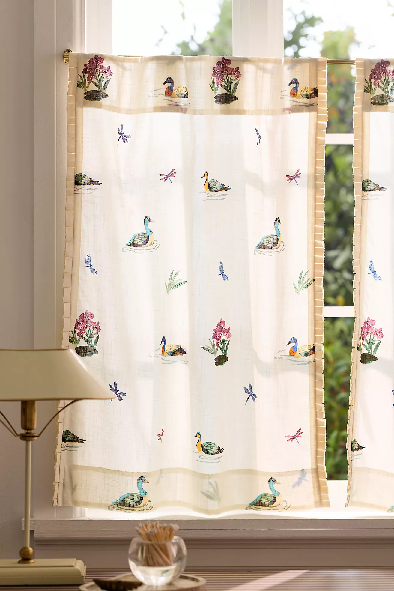 Printed Cotton Duck Cafe Curtains, Set of 2 | Anthropologie (US)