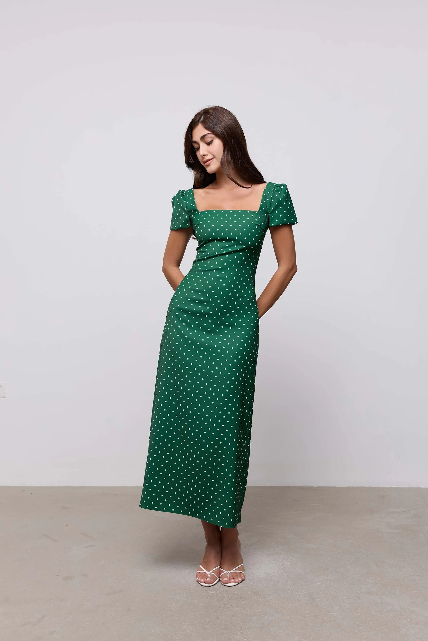Square Neck Slip Midi Dress | Odd Muse