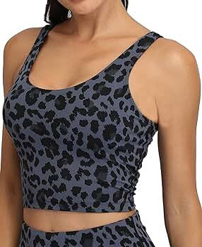 Sports Bra Womens Longline Padded Crop Tank Yoga Bras Workout Fitness Top | Amazon (US)
