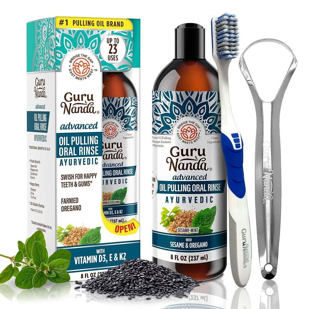 GuruNanda Advanced Oil Pulling Mouthwash for Enhanced Oral Care with Sesame & Oregano Oil, Promot... | Amazon (US)