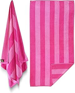 Maya Island-Extra Soft Beach Towel 30 x 60 inch (12 Pack) Two Tone Pink Cabana Stripe Hotel Pool ... | Amazon (US)